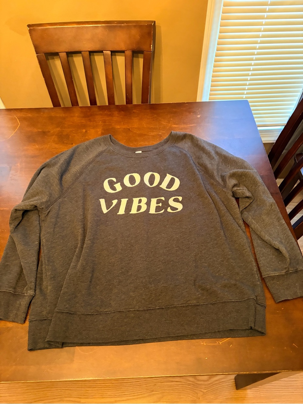 Old Navy Black Cozy Crewneck Sweatshirt with White Lettering